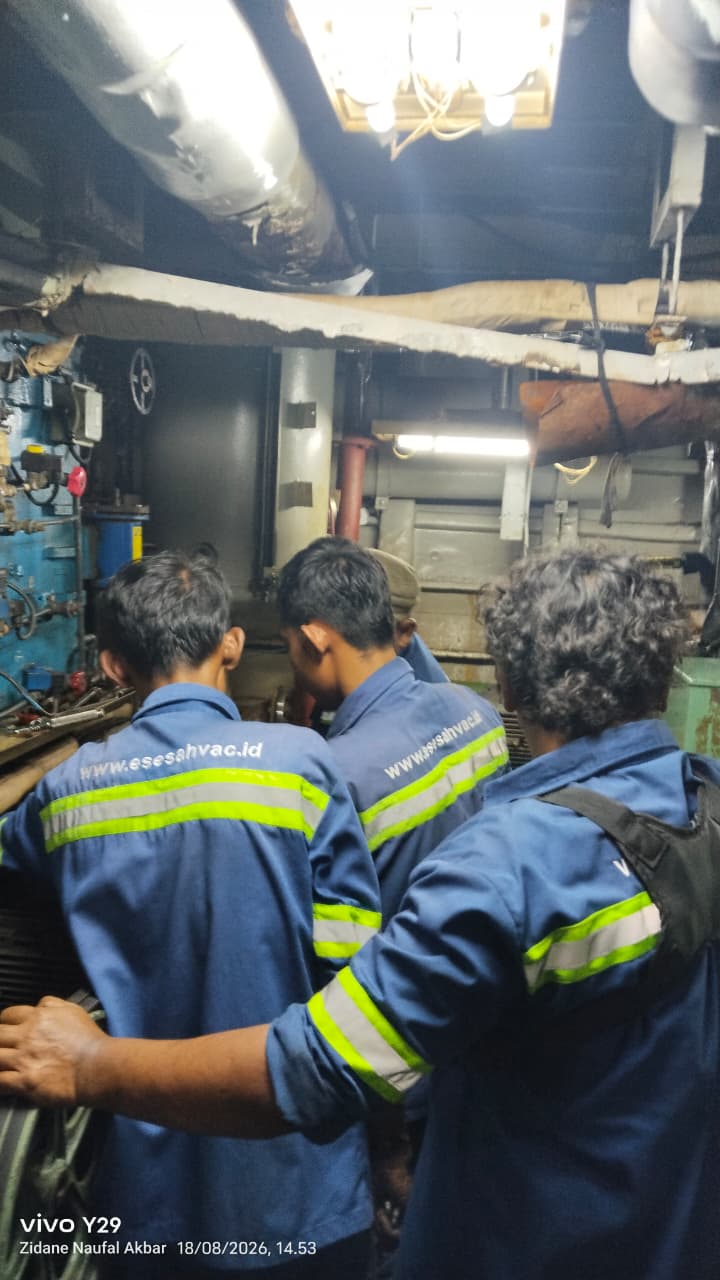 pemasangan kompresor ac kapal